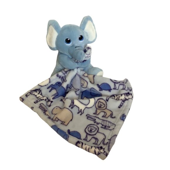 Elephant Plush Baby Blanket Lovey Security Little Beginnings Zoo Animal 12"x12" - Picture 1 of 8